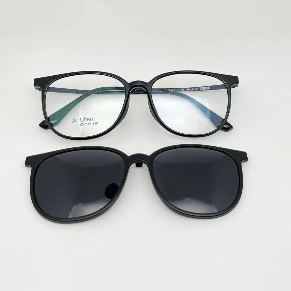 Fashion Sunglasses Frames Magnet Eyeglasses Full Rim Optical Frame With Sunglasses Clip Square Shape Glasses 3019 231215