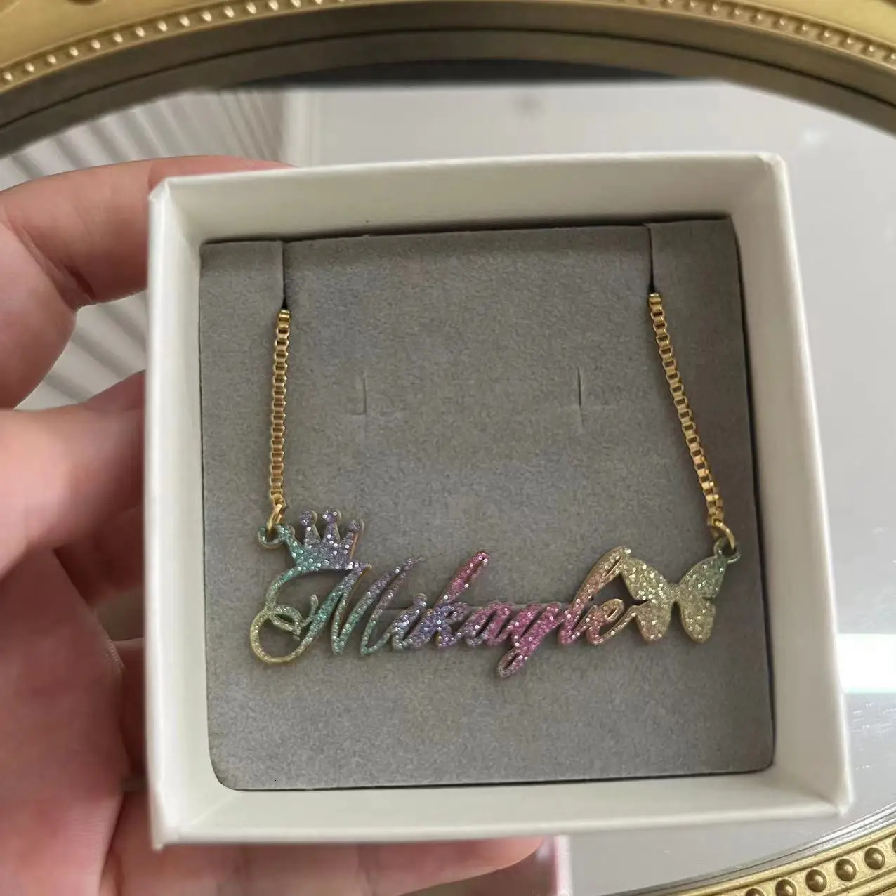 Pendant Necklaces Customized Name Necklace With Box Chain Stainless Steel Custom Choker Personalized Bling Jewelry 231216