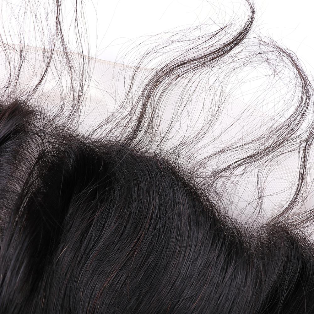 Loose Wave Human Hair 13x4 Transparent Lace Frontals Closures Pre Plucked Natural Hairline