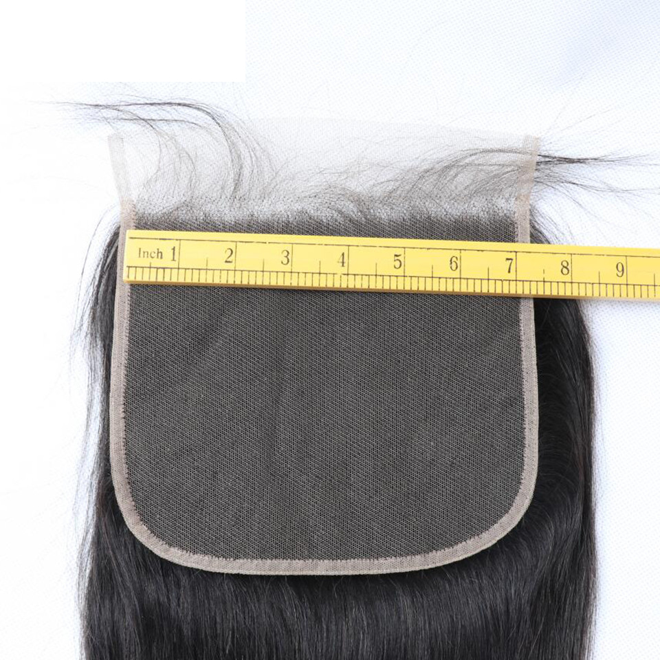 Brazilian Straight 7X7 Closure100% Human Deep Part Transparent Lace Closure Remy With Baby Hair Natural Color