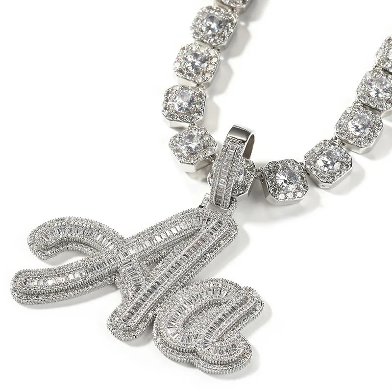 Charms Custom Personality Letters Name Pendants Necklaces for Men Hip Hop 5A CZ Stone Paved Bling Iced Out Rapper Jewelry 231216