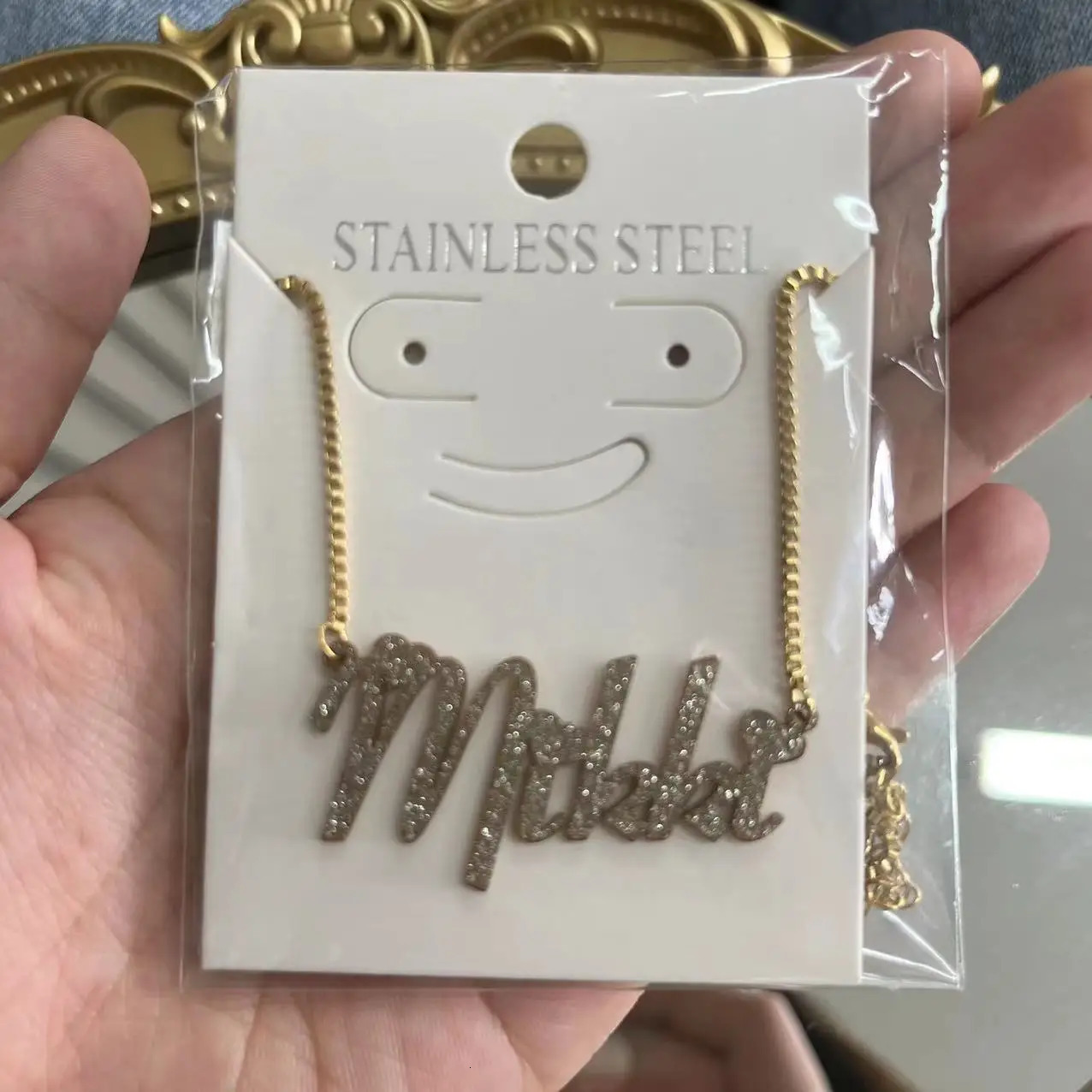 Pendant Necklaces Customized Name Necklace With Box Chain Stainless Steel Custom Choker Personalized Bling Jewelry 231216