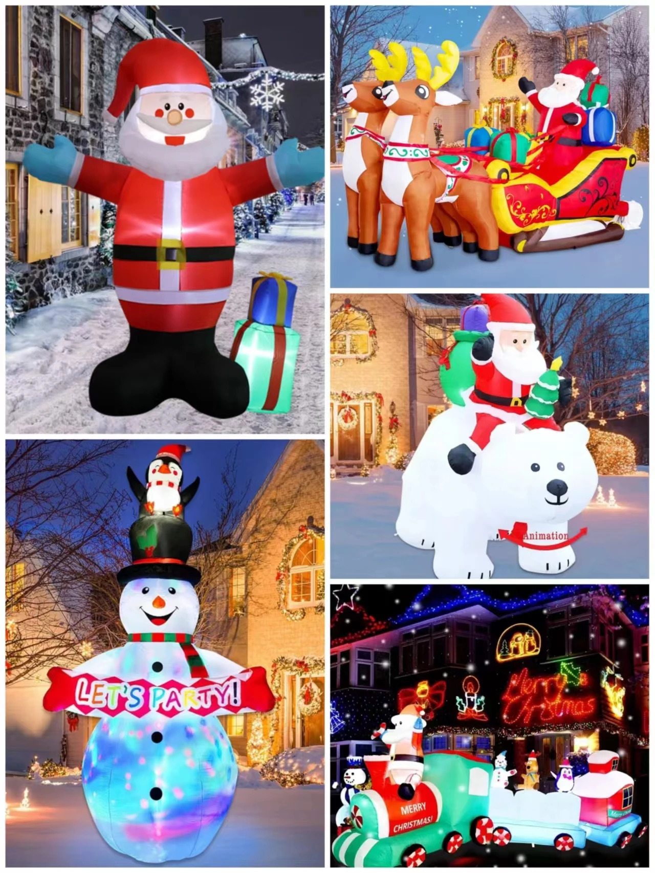 Christmas Decorations Inflatables Decoration Builtin LED Inflatable model Xmas Party Indoor Outdoor Yard Lights Illuminate 231216