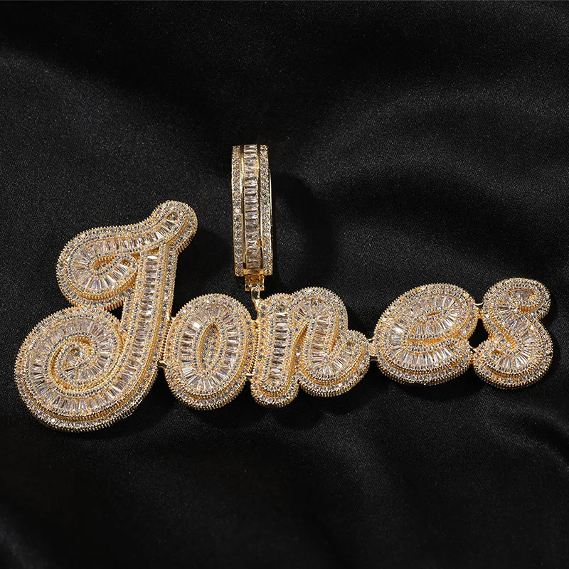 Charms Custom Personality Letters Name Pendants Necklaces for Men Hip Hop 5A CZ Stone Paved Bling Iced Out Rapper Jewelry 231216