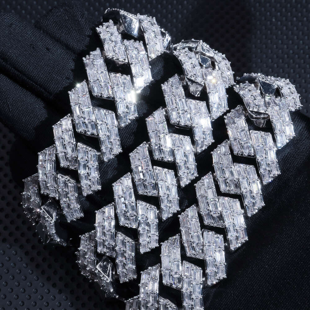 Custom Jewelry Hip Hop Men 20mm Cz Fine Bling Diamond Necklace Gift 5a Zircon Cuban Link Chain