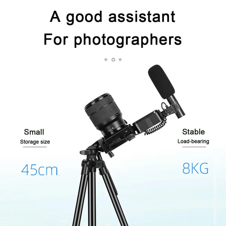Tripods MAMEN Portable Phone Camera Travel Tripod Vlogging Kit with Microphone LED Light for Video Interview Live Streaming Stand 231216