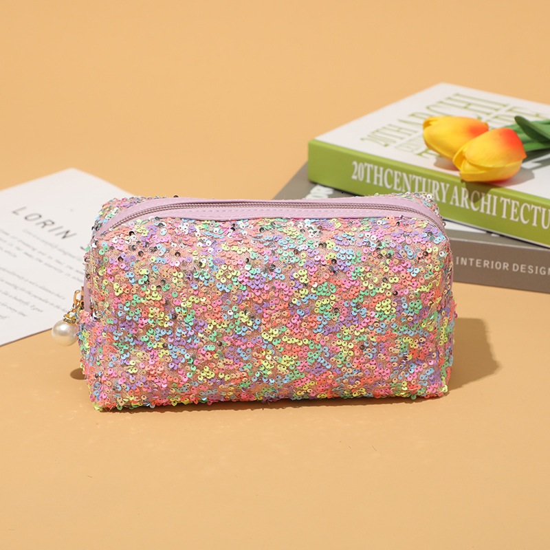 Paillette Cosmetic Bags for Brushes Lipsticks Foundation Colorful Fashion Sparkling Makeup Bag Portable Traveling Storage Bags High Capacity