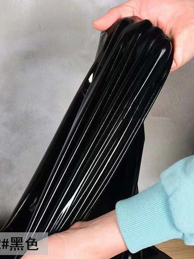 Men's Pants High Waist Faux Latex Seameless Legging Women Bodycon Shiny Patent Leather Trousers Ladies PVC Stretch Slim Cropped Custom 231216