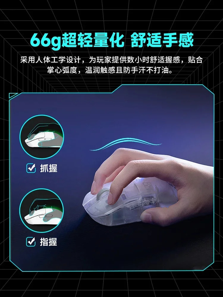 Mice EDIFIER Hecate G3MPro Gamer Mouse 3 Mode Wireless Bluetooth PAW3395 26000DPI Office Transparent Esport Gaming Gifts 231216