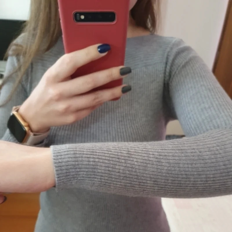 Womens Sweaters Spring Casual Long Sleeve Knitted Sweater Women Autumn Pullover Korean Style Winter Slim White Pull Knitwear 7571 231216