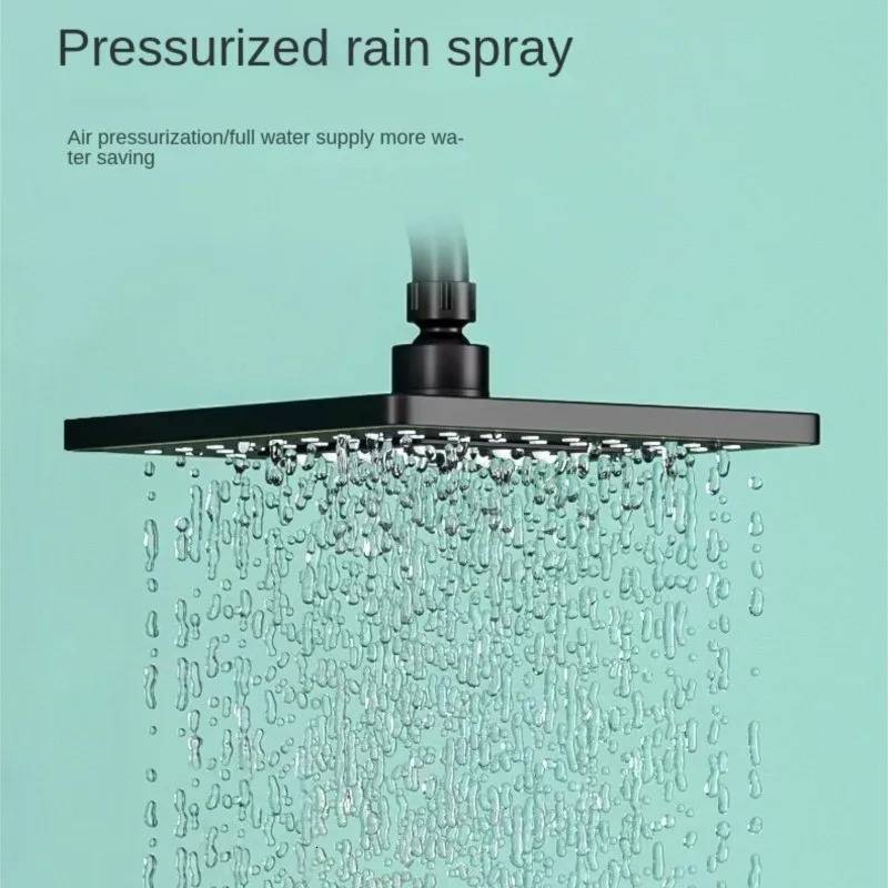 Bathroom Shower Heads Black Gold Button Set Nozzle Booster And Cold System Brass el Home Accessories 231216