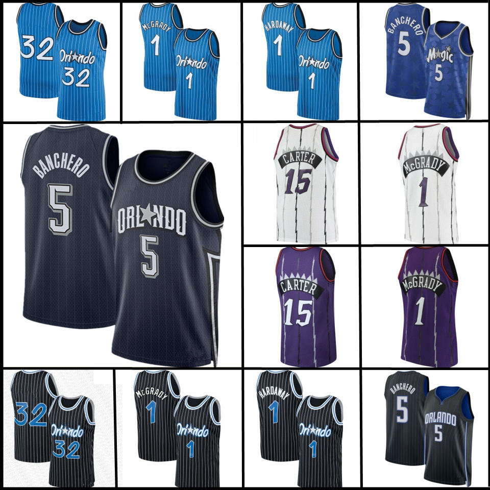 Paolo Banchero Vince Carter Penny Hardaway Basketball Jersey Tracy McGrady Orlandos Magics City Retro Raptores Shirt Purple Blue Black 2024 2023 Jersey 15 1 5 32