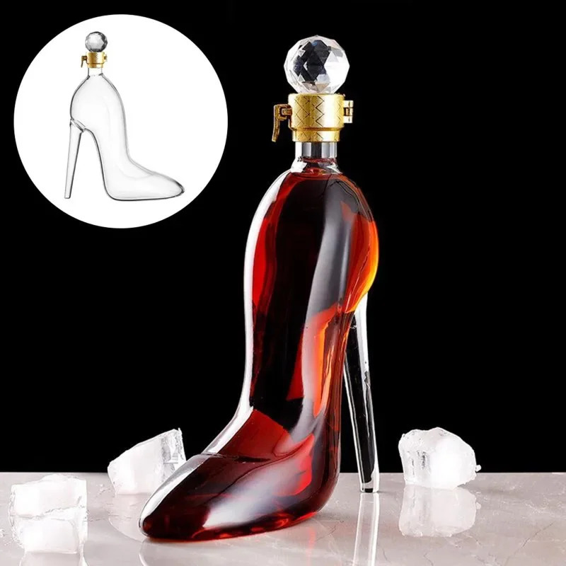 Bar Tools 350ml and 700ml High heeled Shoe Models Red Wine Decanter Empty Bottle Glass Thickened Whiskey 231216