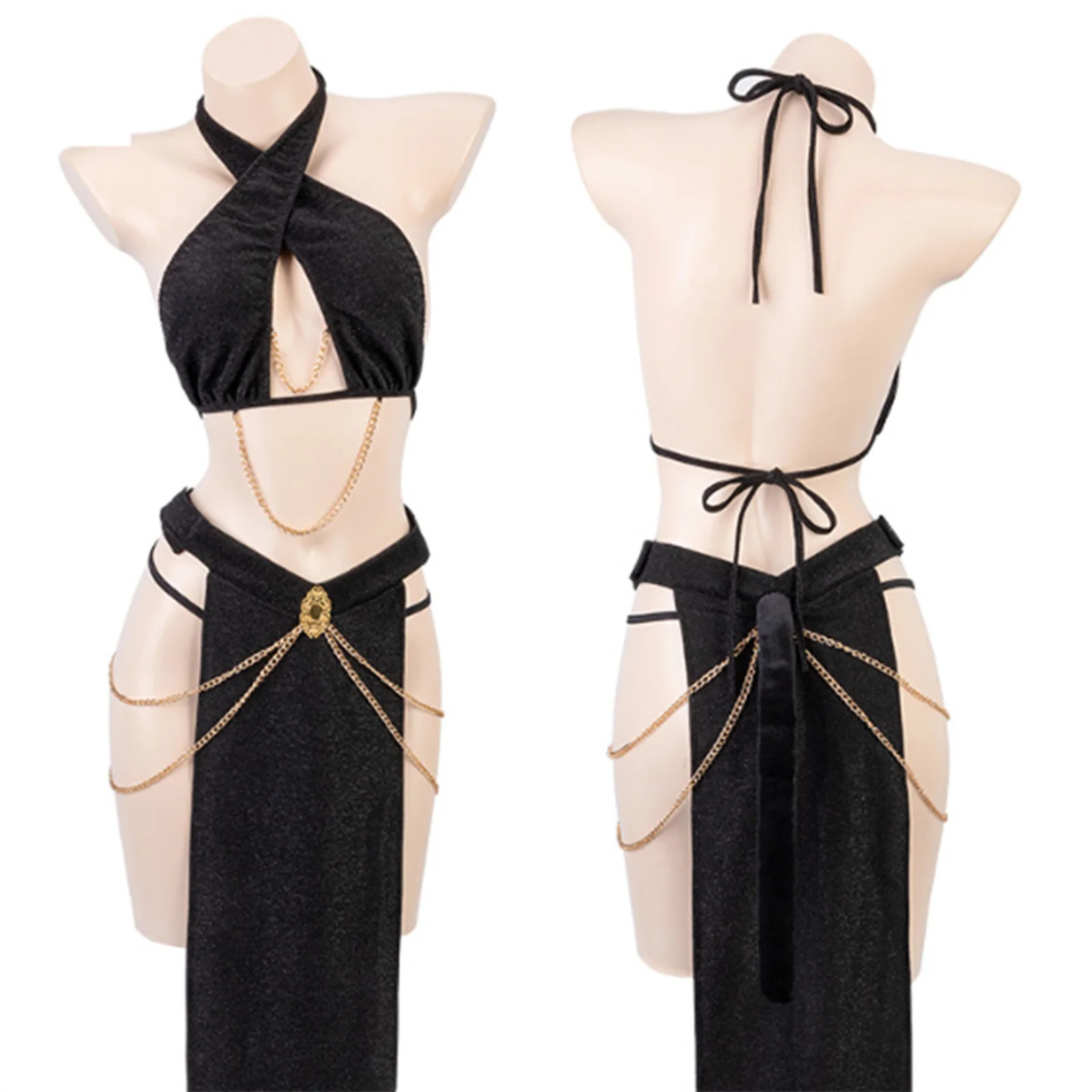 Sexy Skirt Medieval Queen Cleopatra Costumes for Adult Women Bunny Girl Black Cute Cat Ear Uniform Outfit Game Party Chain Lingerie 231216