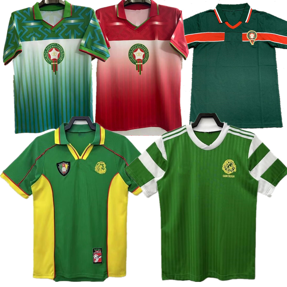 1990 1998 Cameroon retro football jersey 1994 1998 Morocco retro Soccer jersey customized
