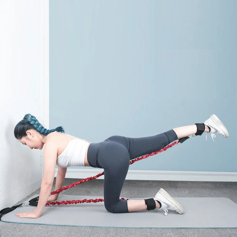 Bungee Booty Training Resistance Band Leg Hip Power Strengthen Pull Rope Belt System Cable Machine Gym Home Workout Fitness Equipment 231216