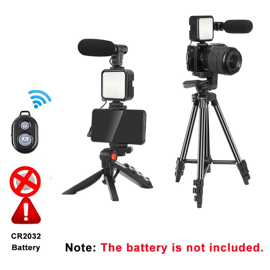 Tripods MAMEN Portable Phone Camera Travel Tripod Vlogging Kit with Microphone LED Light for Video Interview Live Streaming Stand 231216
