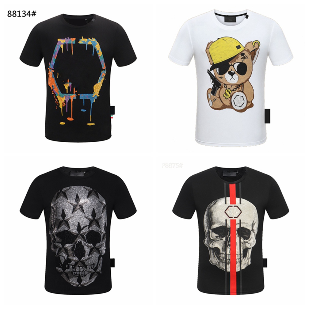 Philipps pp T-shirt PP Devil Skull Diamond Short-sleeved Tees Casual Streetwear Tops Mens Clothing Plein cp mens tshirts polo shirt men designer tshirt skull diamond