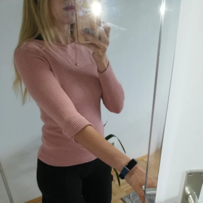 Womens Sweaters Spring Casual Long Sleeve Knitted Sweater Women Autumn Pullover Korean Style Winter Slim White Pull Knitwear 7571 231216