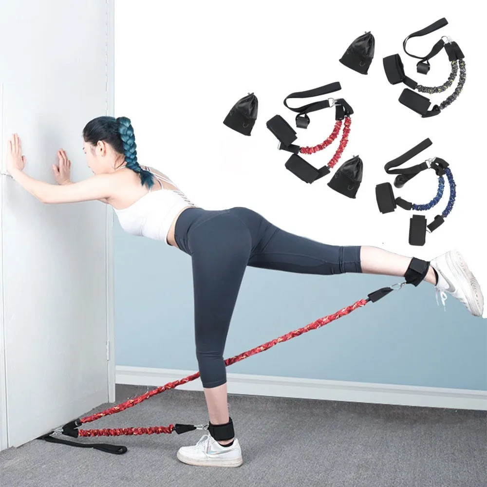 Bungee Booty Training Resistance Band Leg Hip Power Strengthen Pull Rope Belt System Cable Machine Gym Home Workout Fitness Equipment 231216