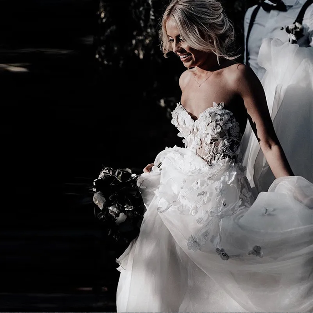 Lace Floral D A Line Wedding Gowns Bohemian Country Sweetheart Sexy Backless Bridal Dresses Sweep Train Tulle Vestidos De Novia Plus Size resses e