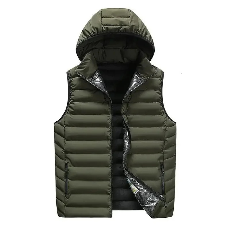 Men's Vests Autumn and Winter Large Cotton Vest Thickened Warm Tank Top Sleeveless Sweetheart Coat 231218