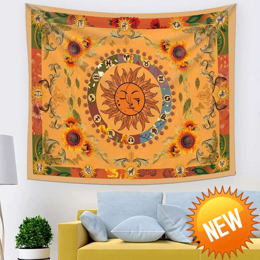 Psychedelic Tarot Trippy Sublime Sun Tapestry Wall Hanging Hippie Tapestries Mushroom Tapestry Aesthetic Room Home DecorHome Decoration