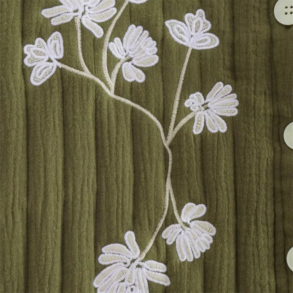 Women's Vests 2023 High quality autumn and winter women's clothing European American style round neck sleeveless embroidered cotton ve 23121