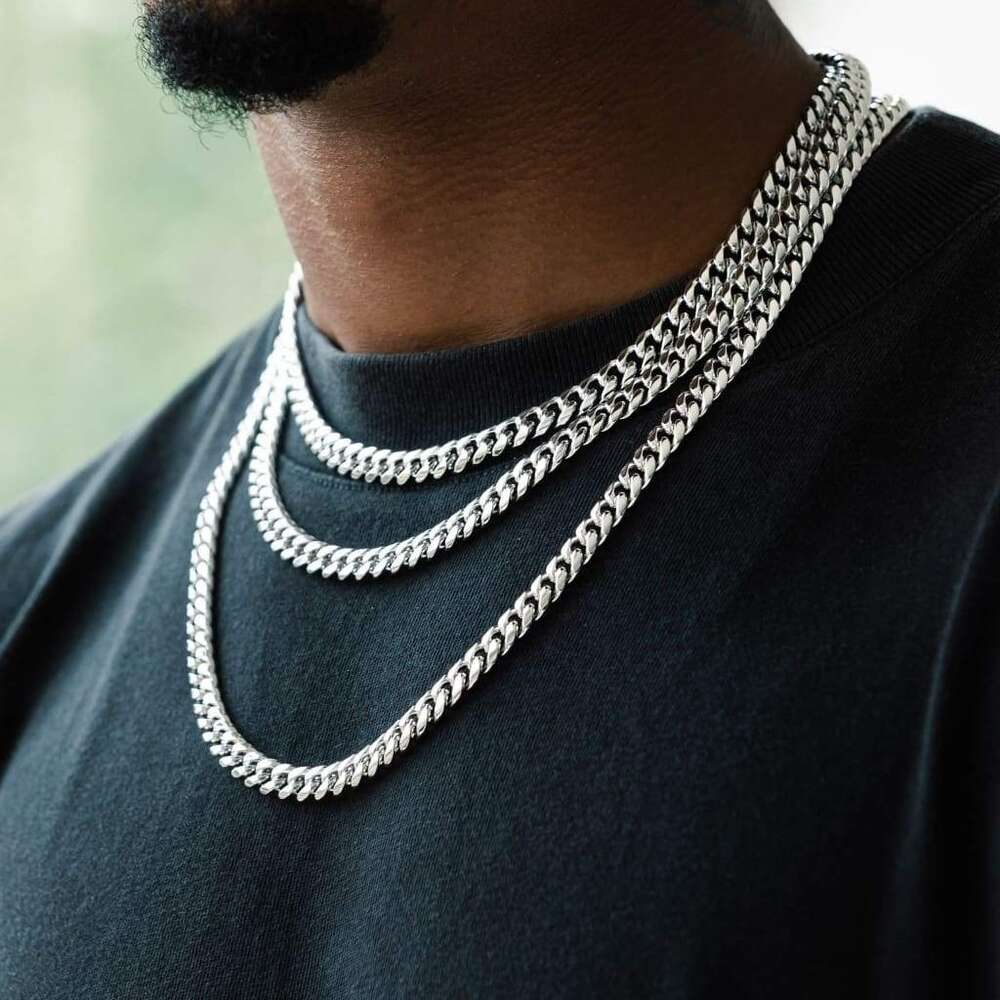 Beiyan Gold Chain 14k 18k Gold Plated Miami Style Hip Hop Cuban Link Chain Stainless Steel Necklace Jewelry For Mens