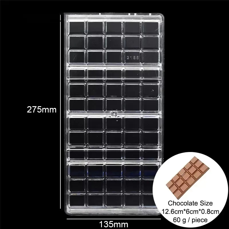 Polycarbonate Chocolate Moulds Chocolates Bar Mold Tray Baking Pastry Bakery Tools Forms For Chocolate Candy Mould Moldes De Chocolate De Policarbonat