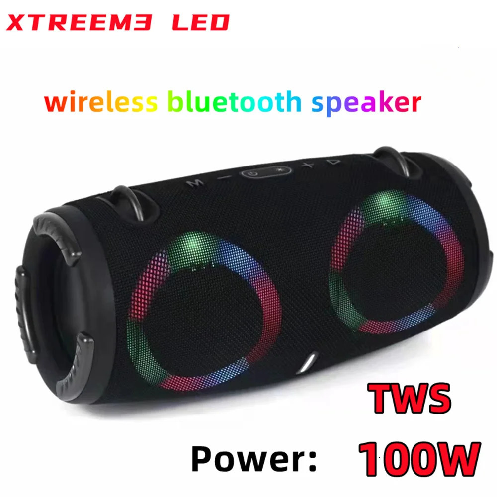 Computer S ers Portable Waterproof 100W High Power Bluetooth S er RGB Colorful Light Wireless Subwoofer 360 Stereo Surround TWS FM Boom Box 231216