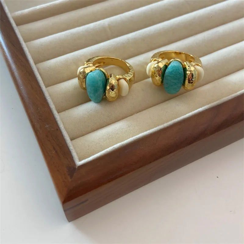 Band Rings Blue ite rings for women vintage braided rings summer ethnic elegant jewelry in jewelry for 231218