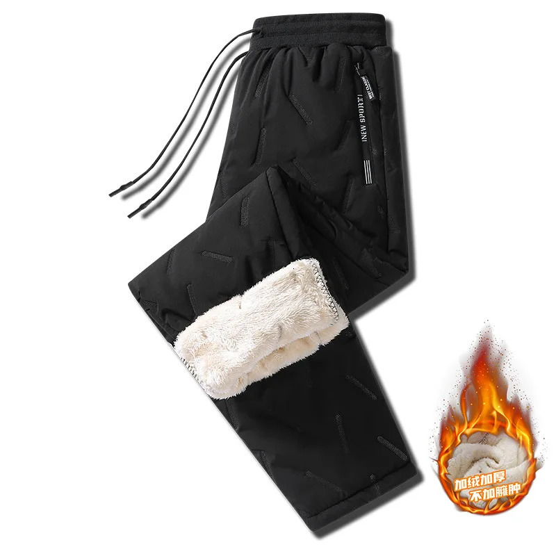 Mens Pants Winter Zip Pockets Thicken Fleece Sweatpants Men Joggers Black Grey Down Cotton Warm Male Water Proof Thermal Trousers 7XL 231218