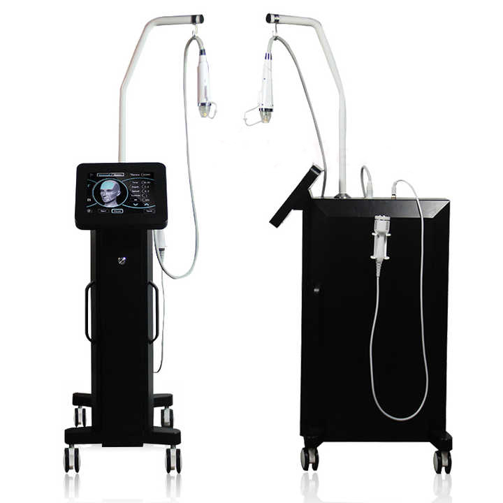 Vertical 2 Handles Gold Miconeedle Skin Firming Face Lifting Scars Removal Medical Fractional Rf Equipment With Cold Hammer Beauty Machine
