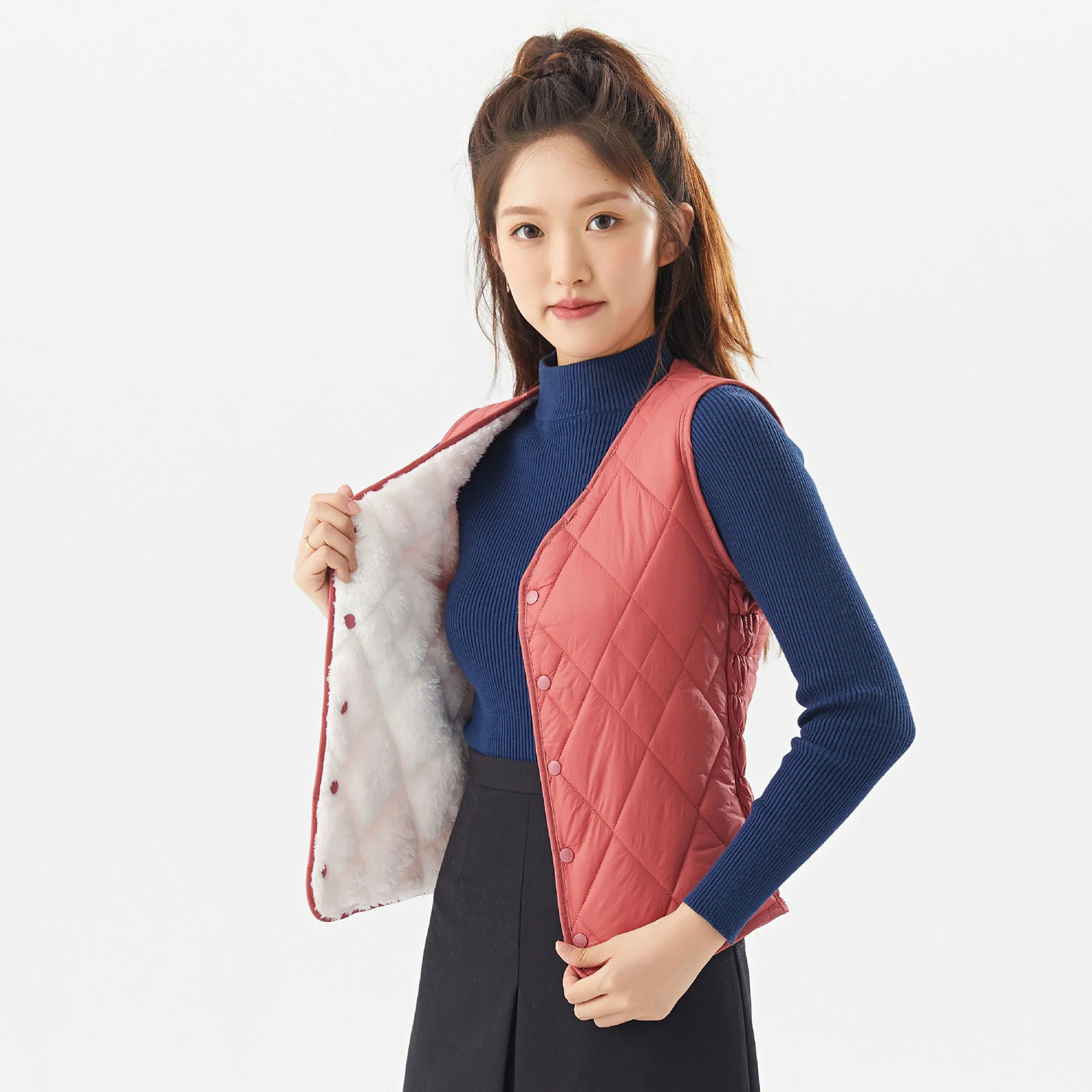 Women's Vest Sleeveless Winter Warm Size 5XL Down Cotton Padded Jacket villus Female Veats Slim fit Waistcoat 231218