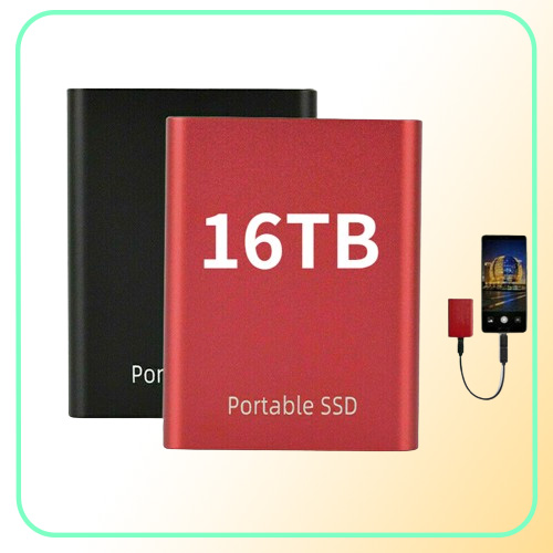 New Original Portable External Hard Drive Disks USB 30 16TB SSD Solid State Drives For PC Laptop Computer Storage Device Flash