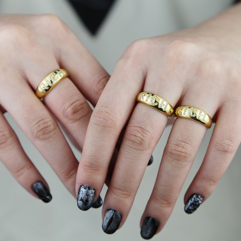 Adjustable Open Designer Ring: High-Quality Zircon Women Men Ring for 2024 Jewelry Wholesale