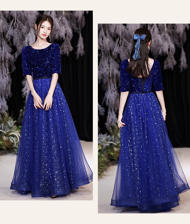 Of The Bling Bride Dresses Wedding Guest Gowns With Half Sleeve Jewel Neck Vestidos De Fiesta Plus Size Long Shiny Gown Party Groom Mother Dress For W