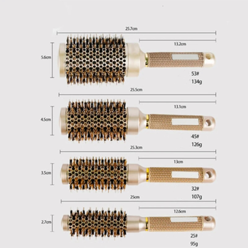 Hair Brushes Round Brush Nano Thermal Ceramic Ionic Hair Brush Round Barrel Brush with Boar Bristles Enhance Texture for Hair Drying Styling 231218