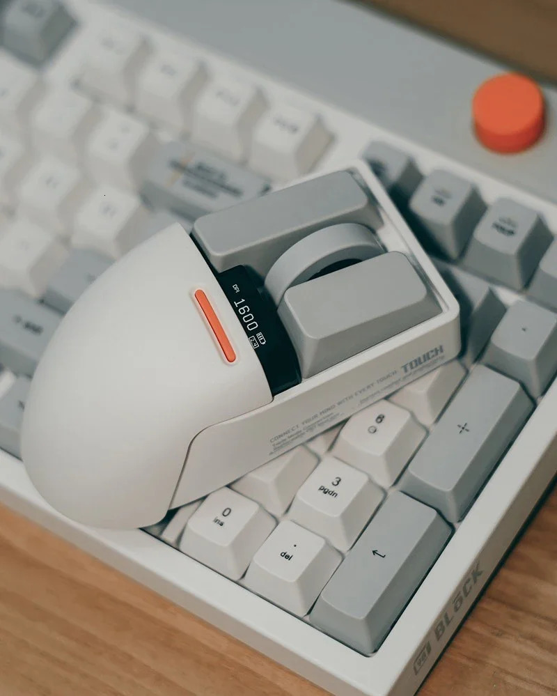 Mice Lofree PBT Mouse Retro Grey 2 4G Wireless Bluetooth 3 Modes Rechargeable Office Game Charging OE909 231216