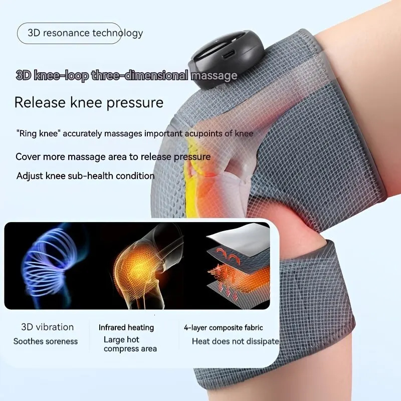 Leg Massagers Heated Knee Massager Shoulder Brace Adjustable Vibrations And Heating Modes Heating Pad For Knee Elbow Shoulder Relax Legs 231218