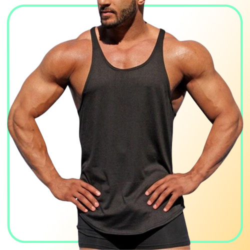 Muscleguys Gyms Tank Tops Mens Sportswear Undershirt Bodybuilding Men Fitness Clothing Y back workout Vest Sleeveless Shirt
