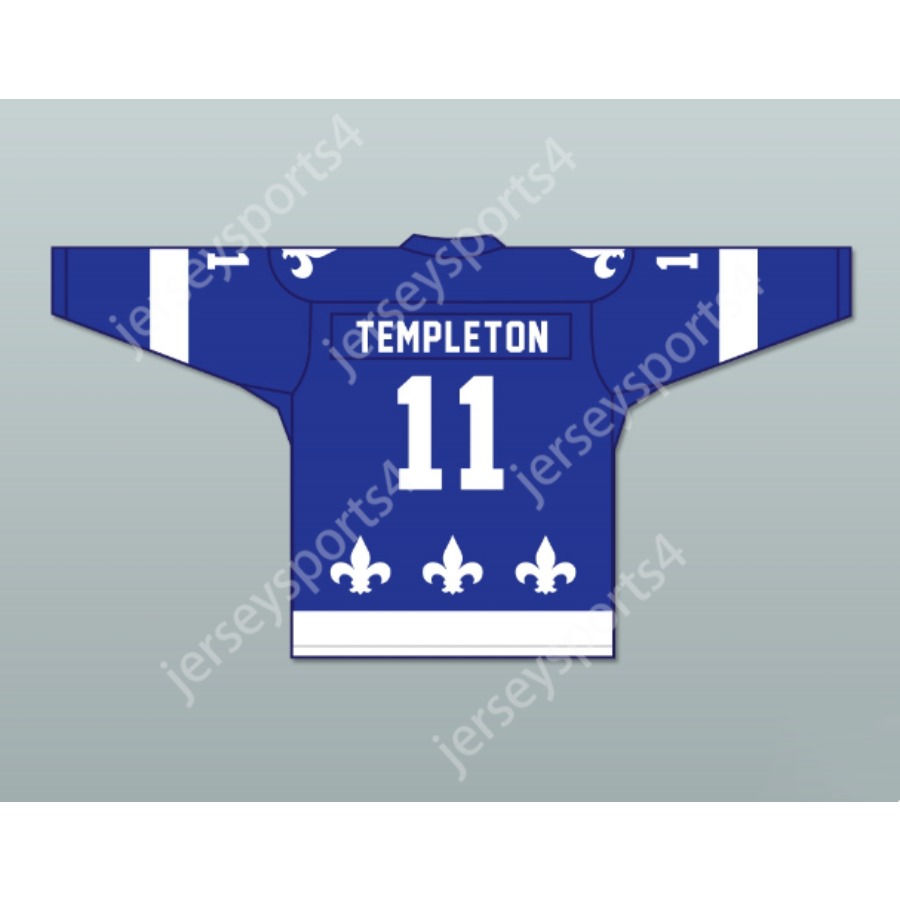 Custom BLUE TEMPLETON 11 LE NATIONAL DE QUEBEC HOCKEY JERSEY Top Ed S-6XL