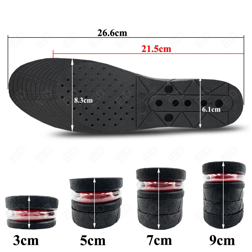 Shoe Parts Accessories EiD 3-9cm Height Increase Insole Cushion Height Lift Adjustable Cut Shoe Heel Insert Taller shockarch Support Absorbant Foot Pa