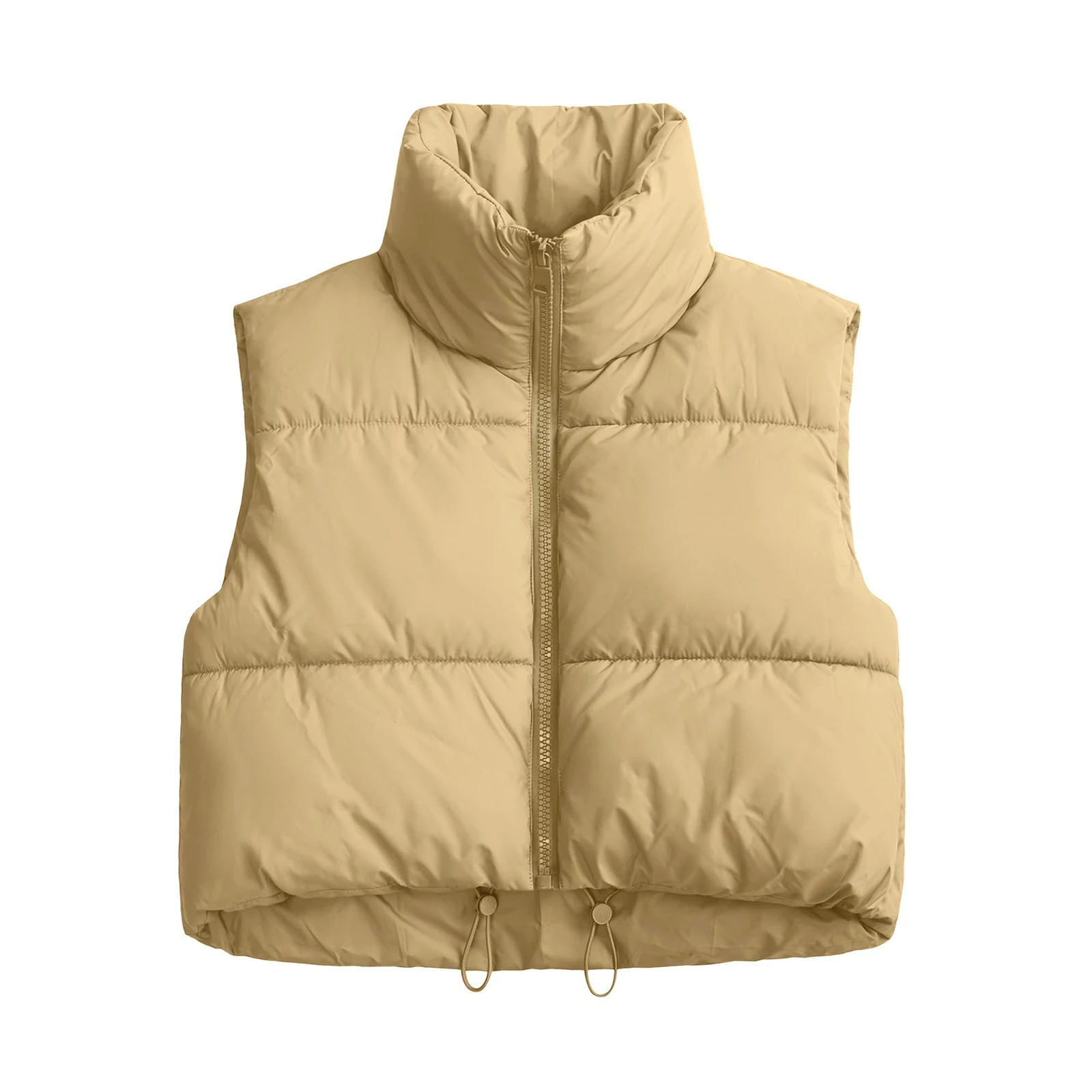 Women's Vest Zipper Cropped Lightweight Padded Down Coat Casual Quilted Winter Gilet Waistcoat 231218