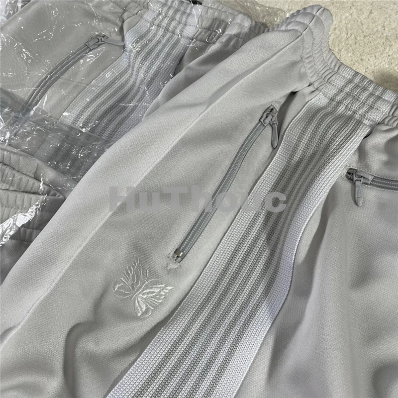 Mens Pants White Stripe Needles Sweatpants Men Women 1 High Quality Embroidered Butterfly AWGE Track 231218