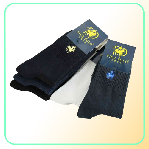 10 Pairslot High Quality Fashion Socks Brand PIER POLO Casual Cotton Business Embroidery Mens Socks Manufacturer Whole