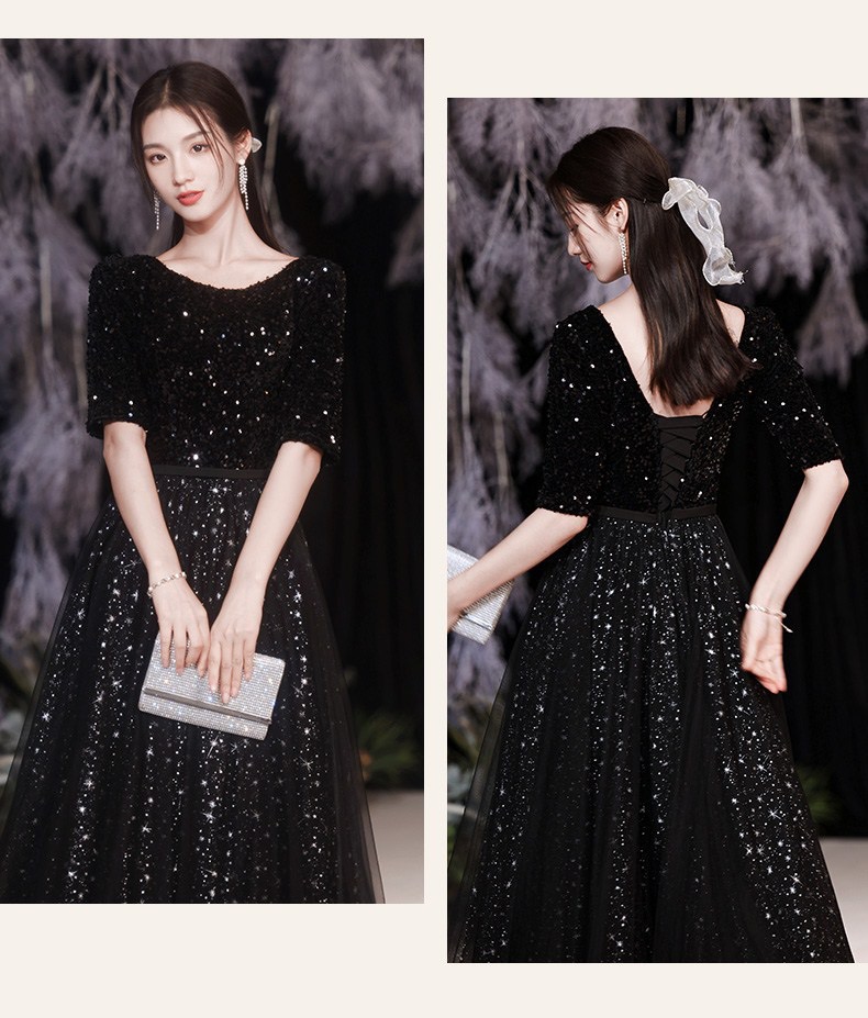 Of The Bling Bride Dresses Wedding Guest Gowns With Half Sleeve Jewel Neck Vestidos De Fiesta Plus Size Long Shiny Gown Party Groom Mother Dress For W