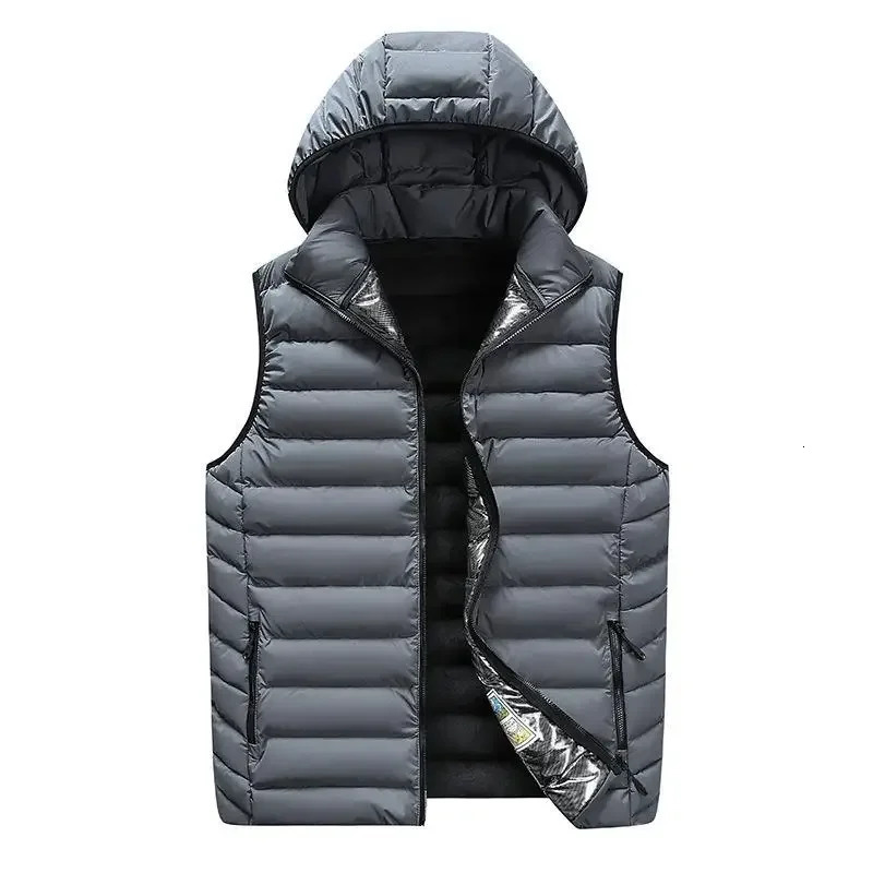 Men's Vests Autumn and Winter Large Cotton Vest Thickened Warm Tank Top Sleeveless Sweetheart Coat 231218