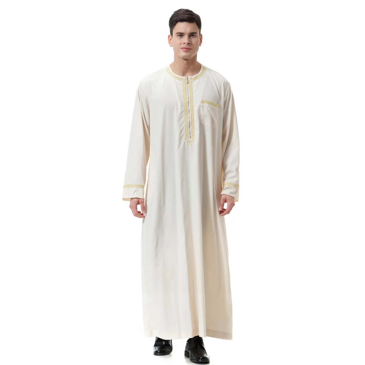 Ethnic Abaya Muslim Men Clothing Islam Dresses Fashion Kaftan Pakistan Caftan Saudi Arabia Jubba Thobe Moroccan Dubai Musulman Black 231218